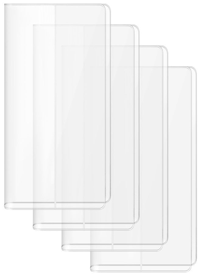 AIHSUMC 4 Pack A5 Clear Cover, Transparent A5 Jelly Planner Cover Waterproof Notebook Cover Plastic Sleeves Slip on Book Covers for Journal Weeks Planners and Books - Image 1